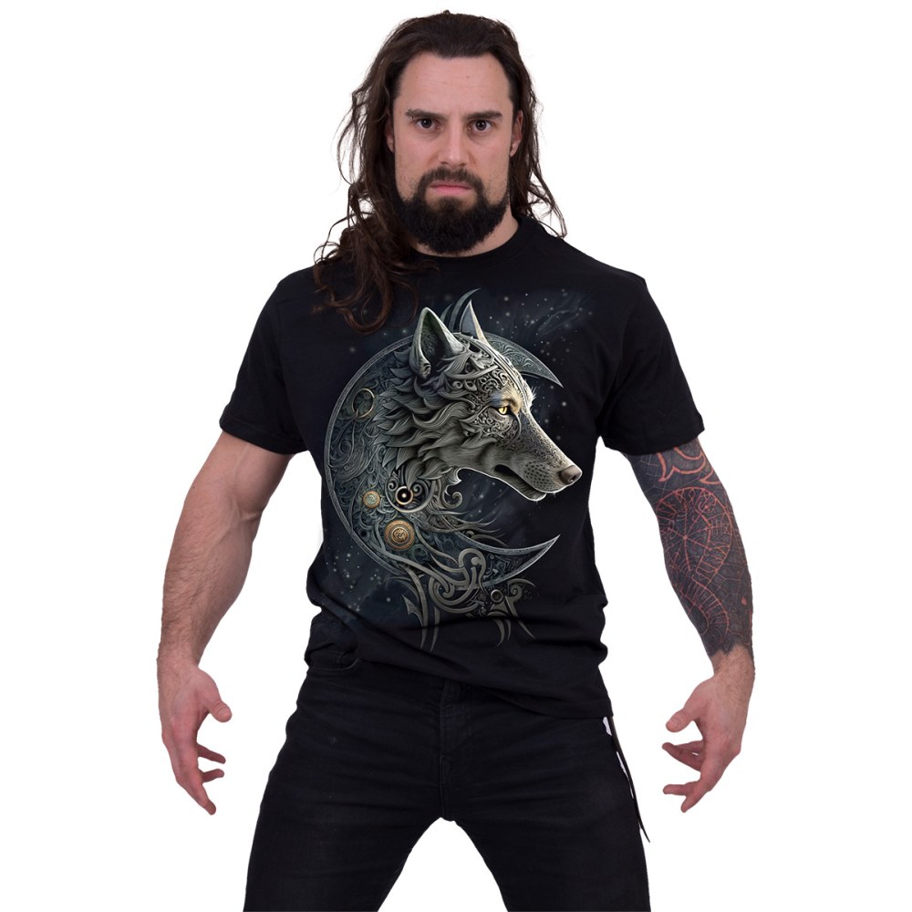 Spiral - Celtic Wolf T-shirt Homme - Noir